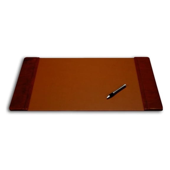 Leather Desk Pad with Side Rails - Luxury Leather Desk Blotter for Writing - Executive Desk Surface Protector - (Mocha, 25.5 x 17.25)