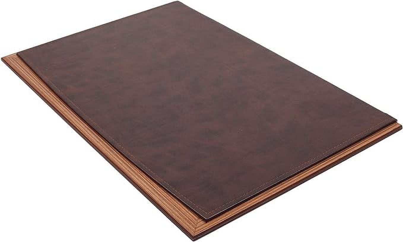 Leather Desk Pad with Wood Combination- Desk Organizer Set - Leather Office Desk Pad Mat Accessories - Office Gifts - Office Organizer with Cover