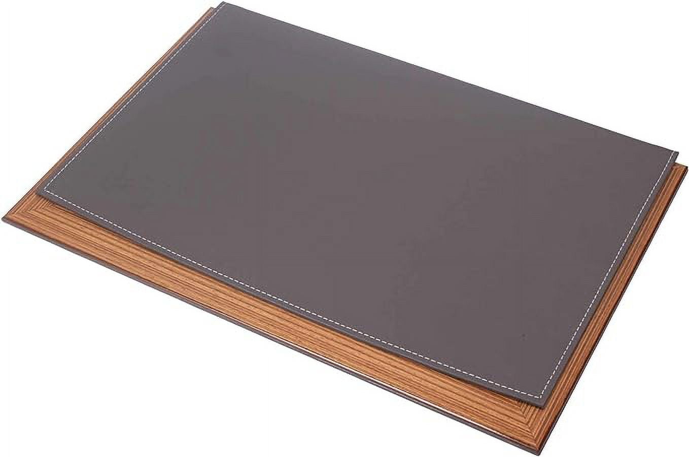 Leather Desk Pad with Wood Combination- Desk Organizer Set - Leather Office Desk Pad Mat Accessories - Office Gifts - Office Organizer with Cover