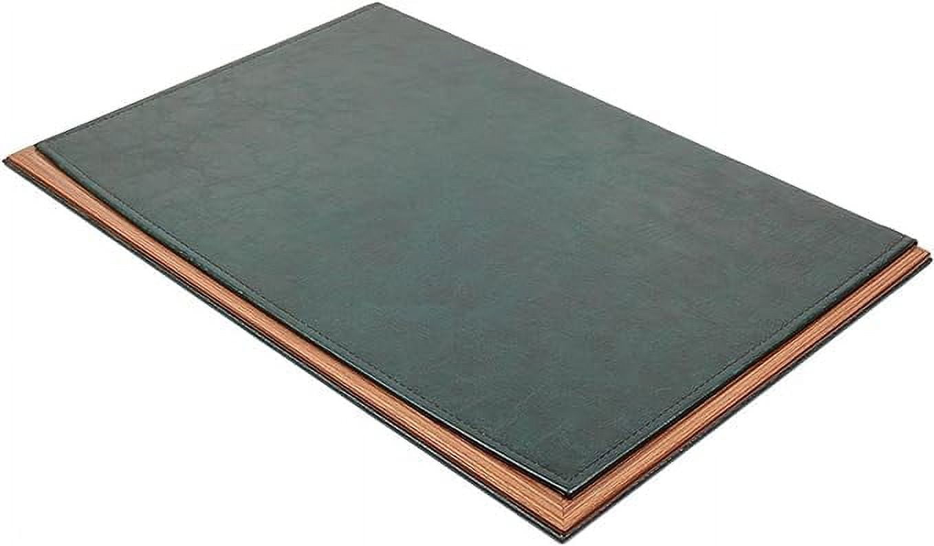 Leather Desk Pad with Wood Combination- Desk Organizer Set - Leather Office Desk Pad Mat Accessories - Office Gifts - Office Organizer with Cover