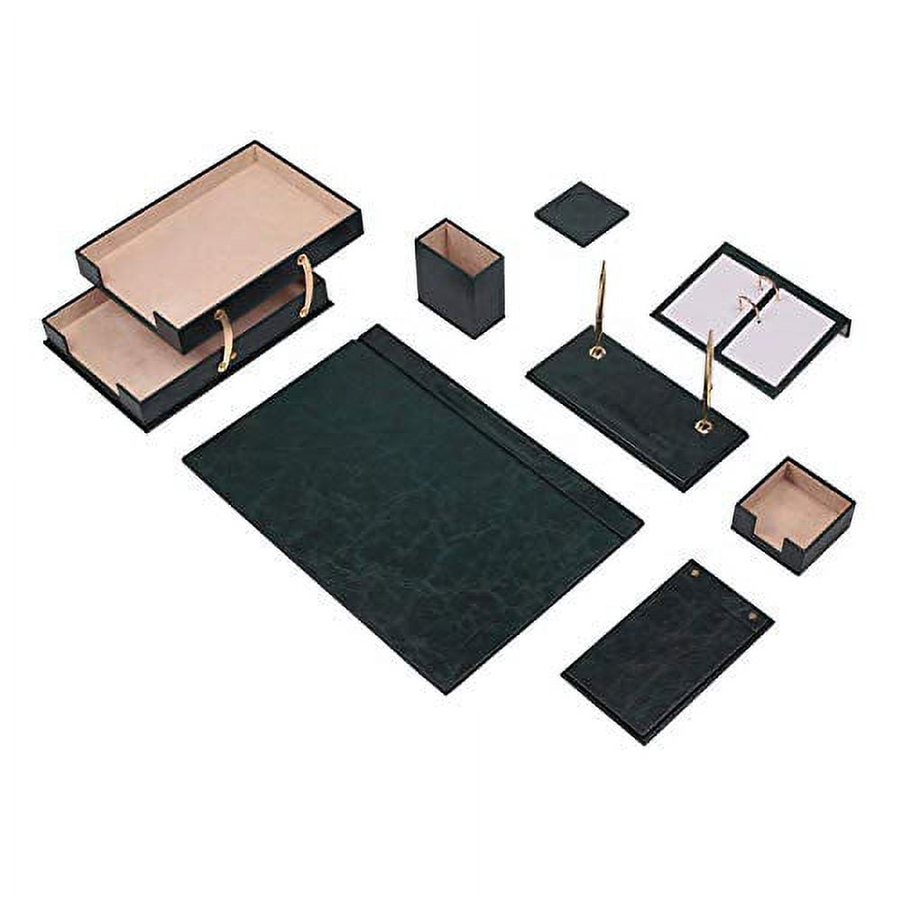 Prestige Luxury Wooden & Leather 8 Pieces Desk Set Desk Organizer