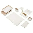thumbnail image 1 of Leather Desk Set, 10 Pieces, Double Document Tray, Desk Organizer (White), 1 of 4