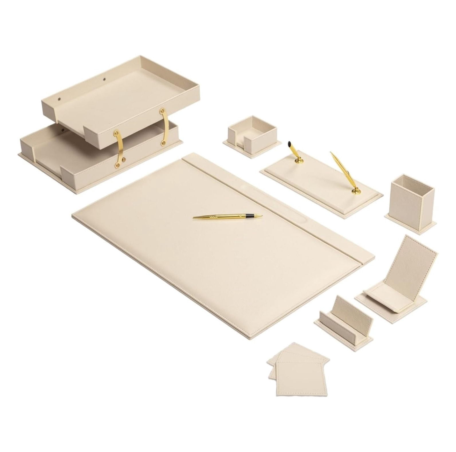 Leather Desk Set 12 Piece Faux Leather Desk Pad 23.2x15.4 Inch with ...