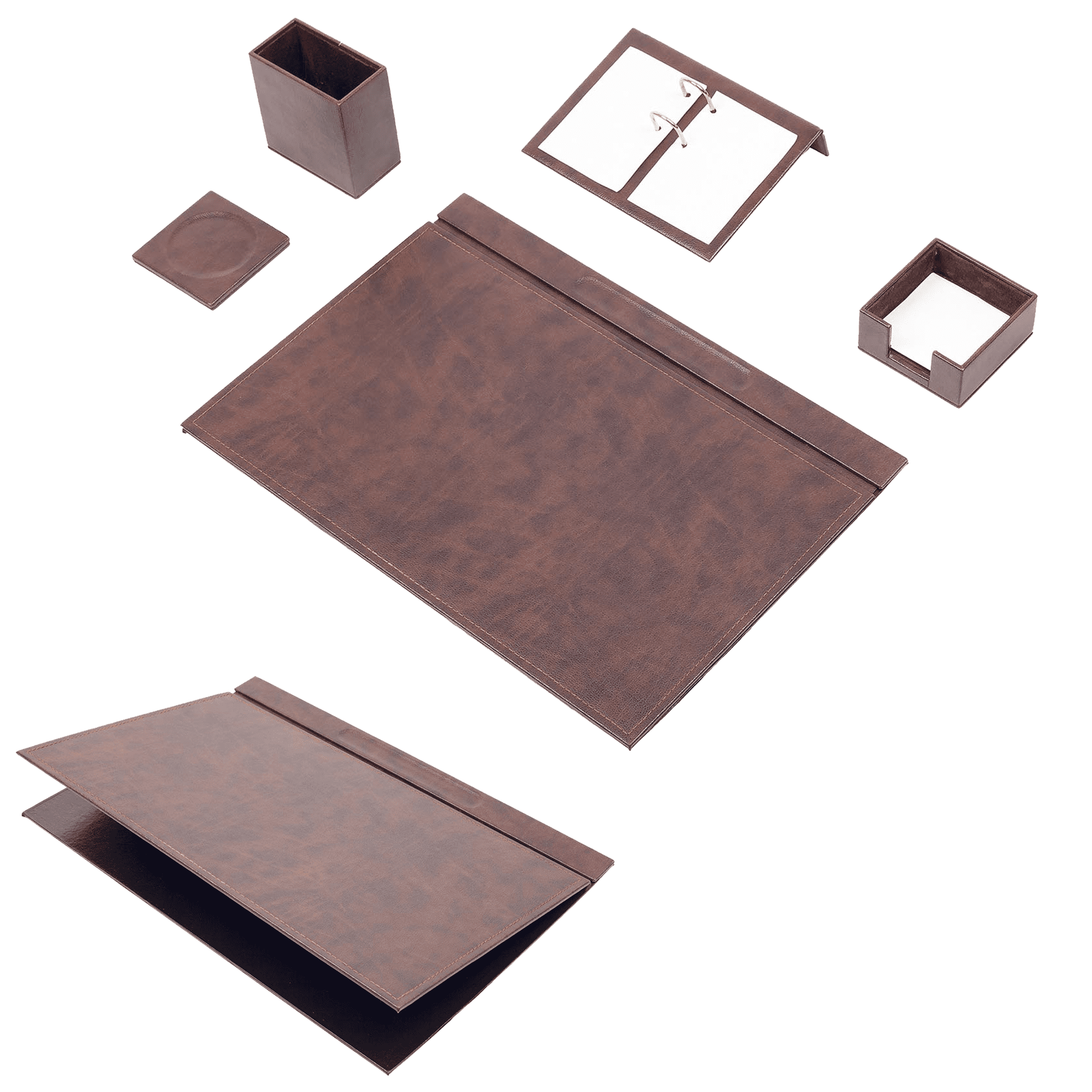 Leather Desk Set-5 Accessories-Desk Organizer-Office Desk Accessories-Office Organizer-Desk Pad-Desktop Storage - Leather Desk Pad