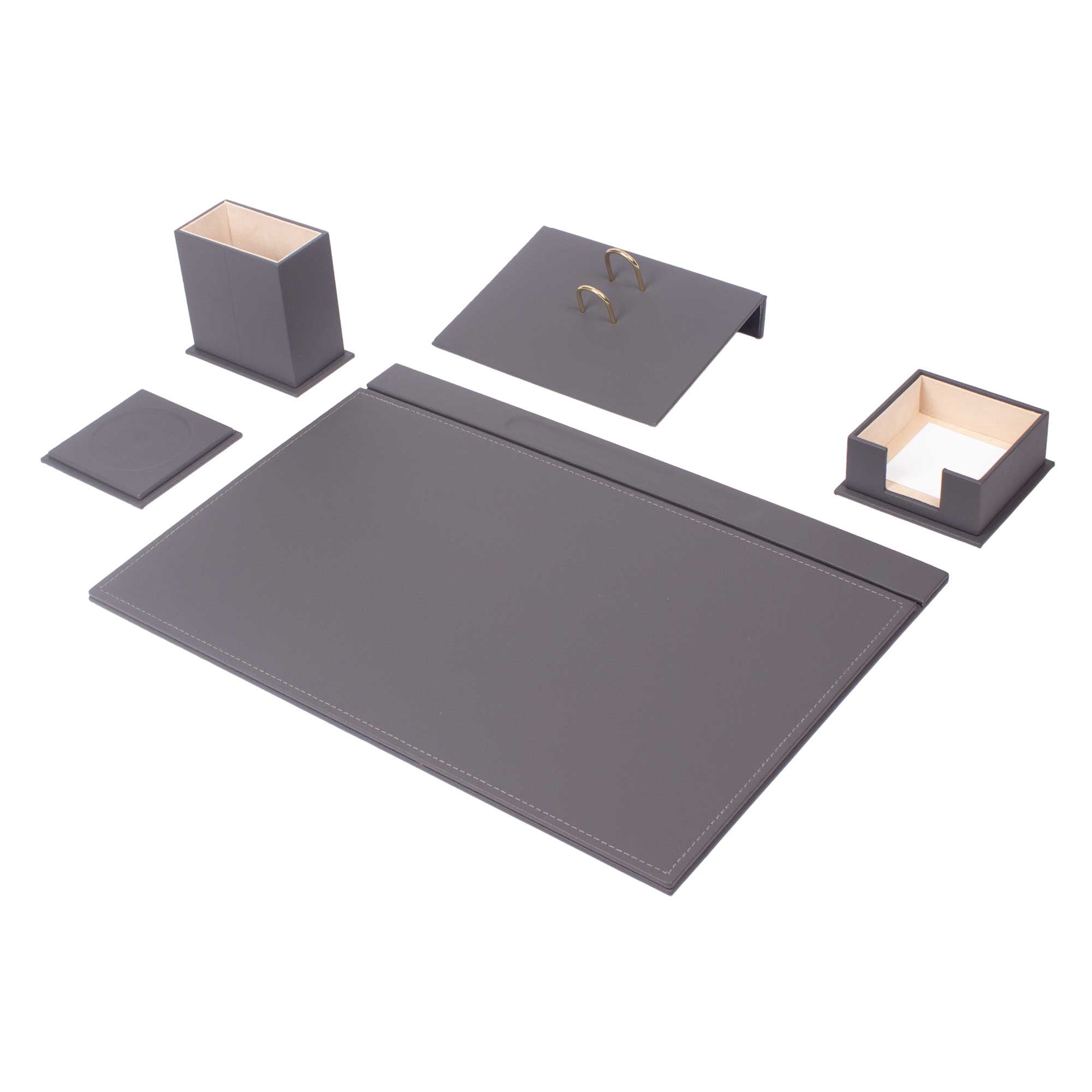Leather Desk Set-5 Accessories-Desk Organizer-Office Desk Accessories-Office Organizer-Desk Pad-Desktop Storage - Leather Desk Pad