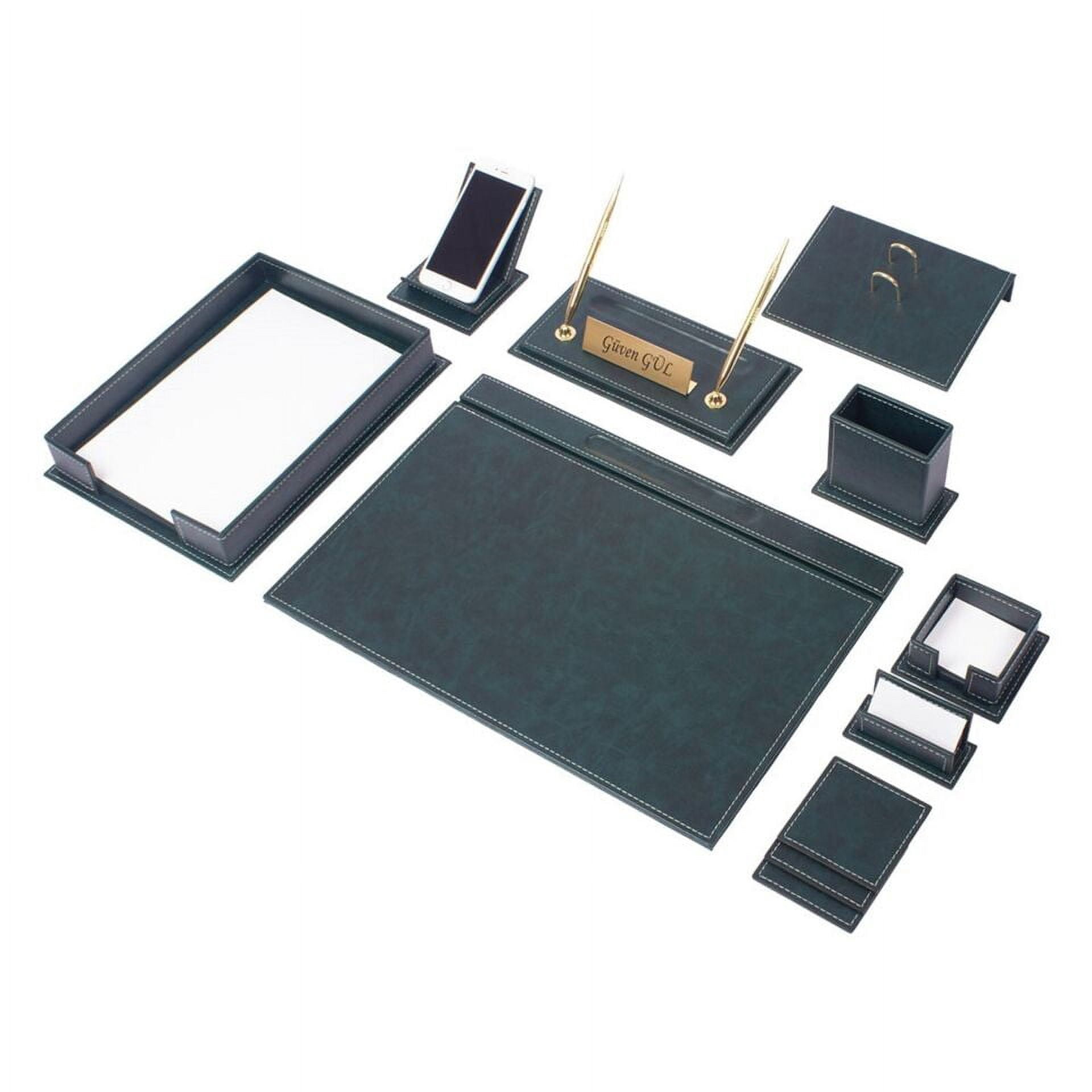 Leather Desk Set-Desk Office Accessories-Office Organizer- Home Office Accessories - Desk Supplies - Desk Storage Organizer -Desk Pad-Storage-13 Pieces -13 PCS