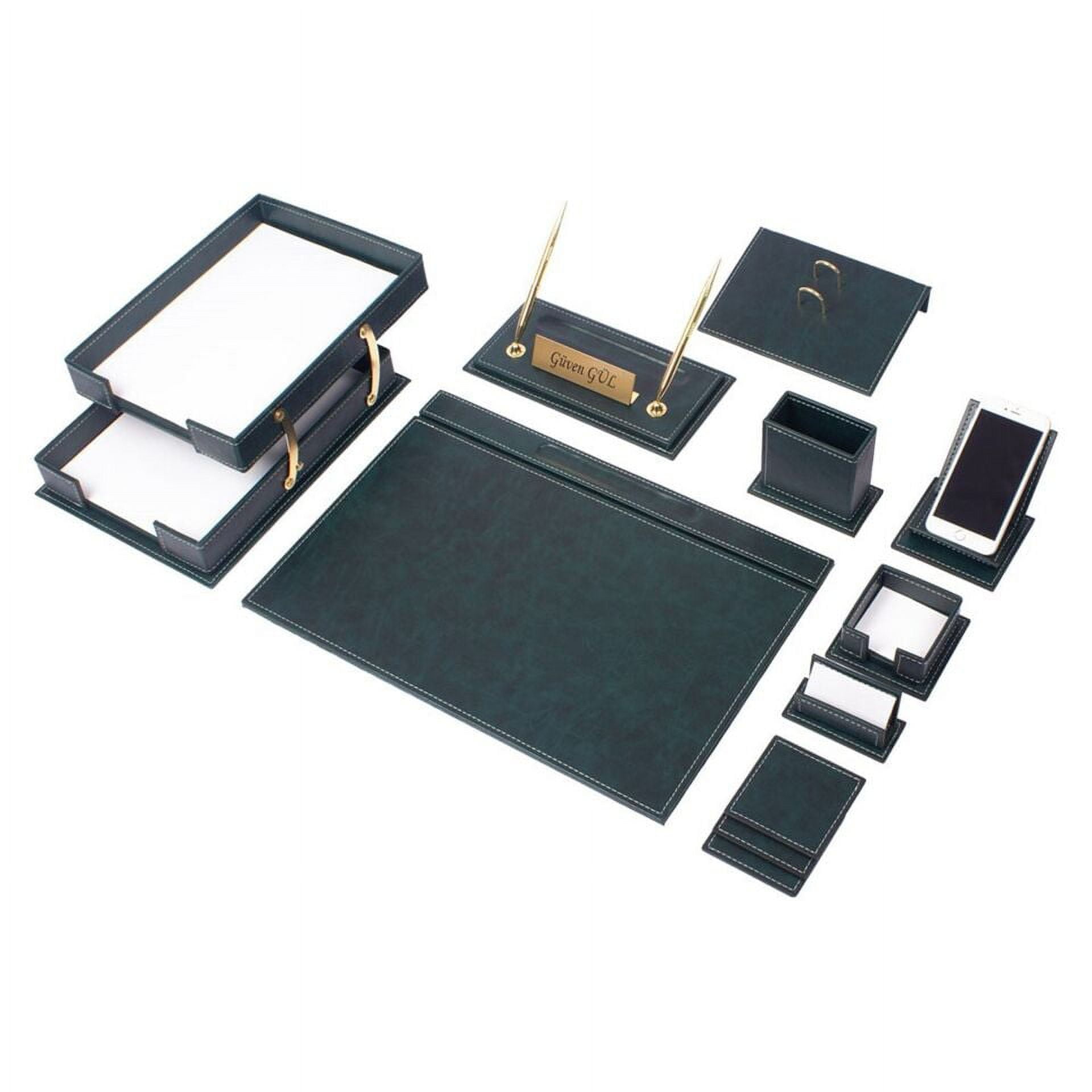 Leather Desk Set-Desk Office Accessories-Office Organizer- Home Office Accessories - Desk Supplies - Desk Storage Organizer -Desk Pad-Storage-13 Pieces -13 PCS