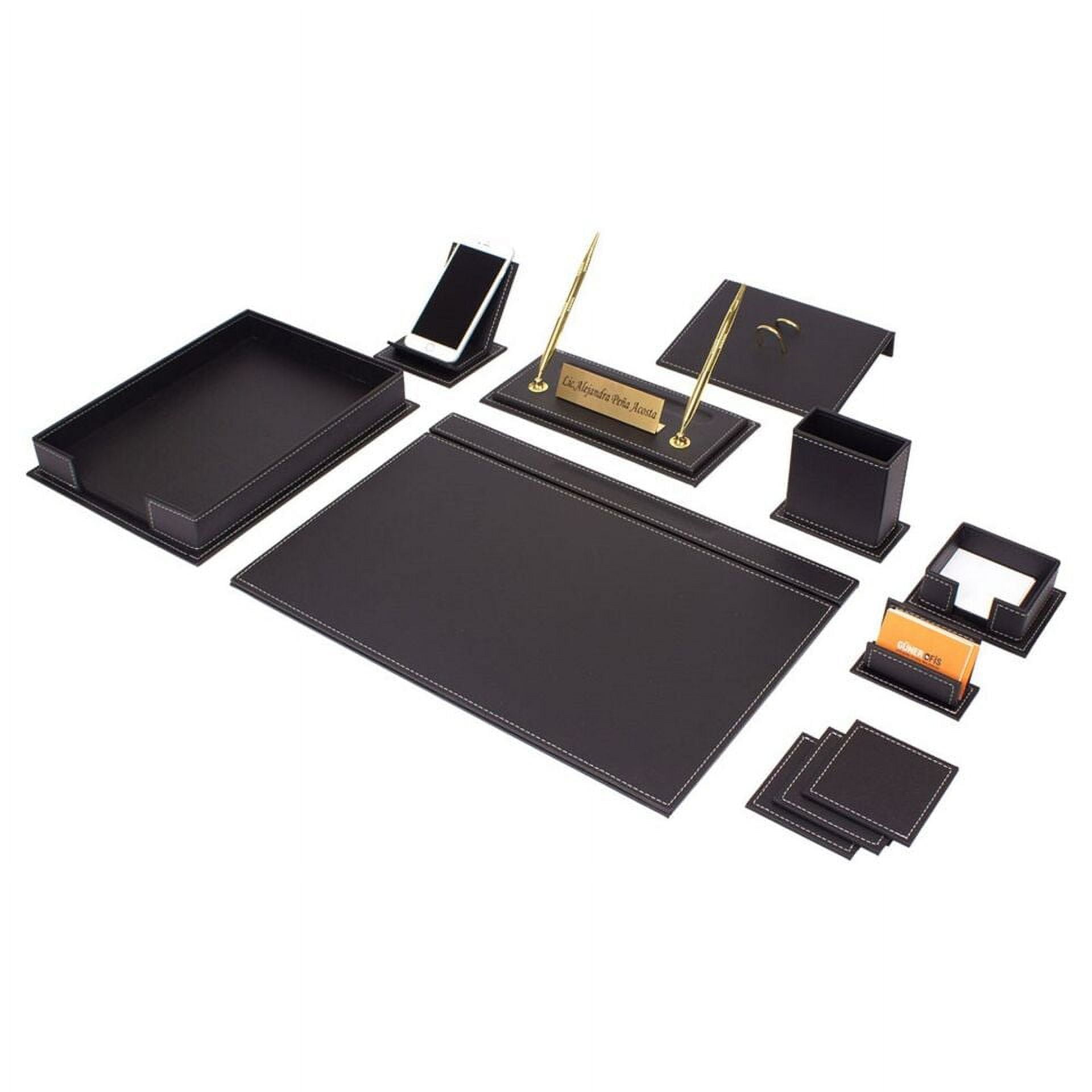 Leather Desk Set-Desk Office Accessories-Office Organizer- Home Office Accessories - Desk Supplies - Desk Storage Organizer -Desk Pad-Storage-13 Pieces -13 PCS