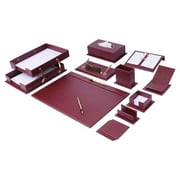 Leather Desk Set-Desk Office Accessories-Office Organizer- Home Office Accessories - Desk Supplies - Desk Storage Organizer -Desk Pad-Storage-14 Pieces -14 PCS