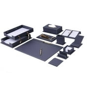 Leather Desk Set-Desk Office Accessories-Office Organizer- Home Office Accessories - Desk Supplies - Desk Storage Organizer -Desk Pad-Storage-14 Pieces -14 PCS