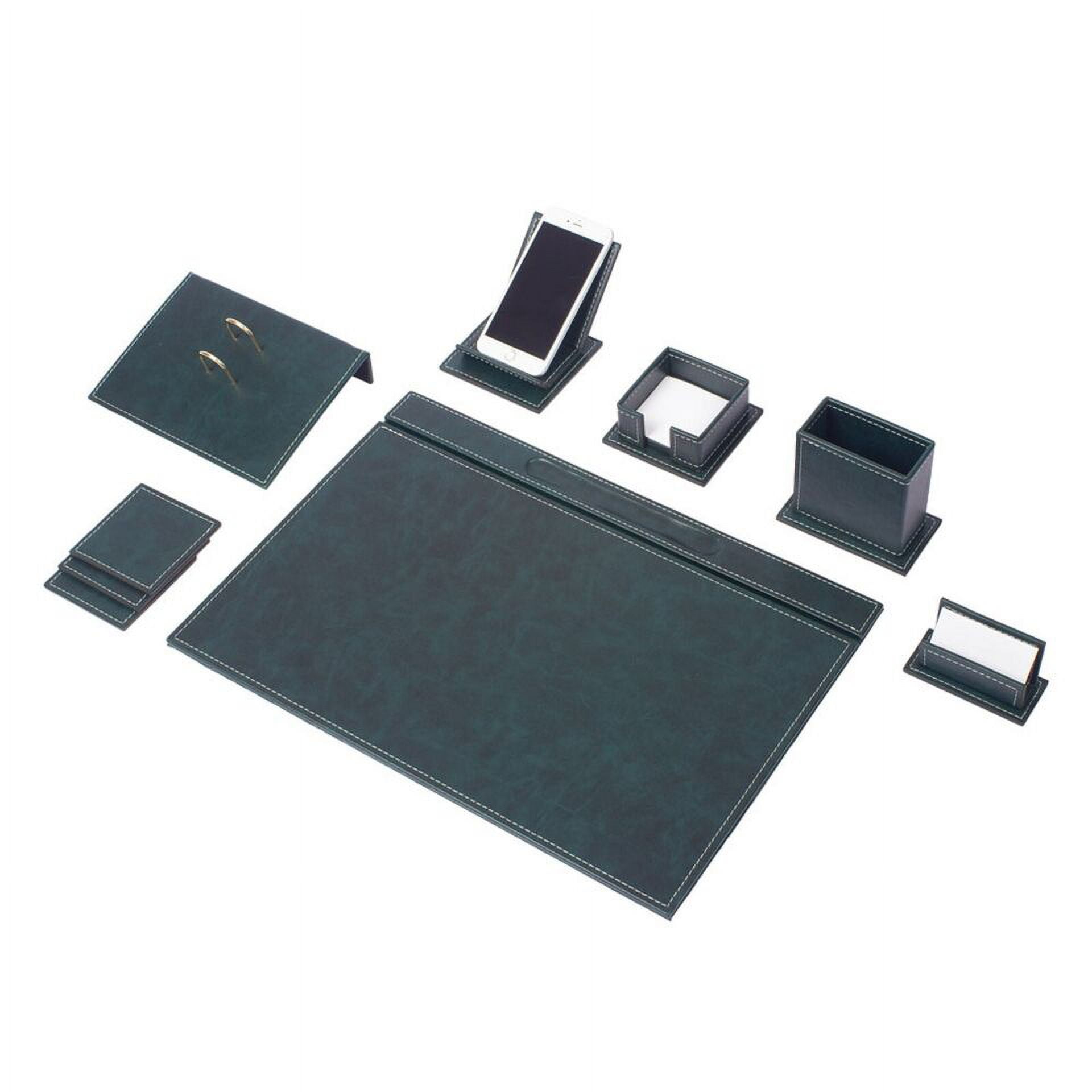 Leather Desk Set-Desk Office Accessories-Office Organizer- Home Office Accessories - Desk Supplies - Desk Storage Organizer -Desk Pad-Storage-9 Pieces -9 PCS