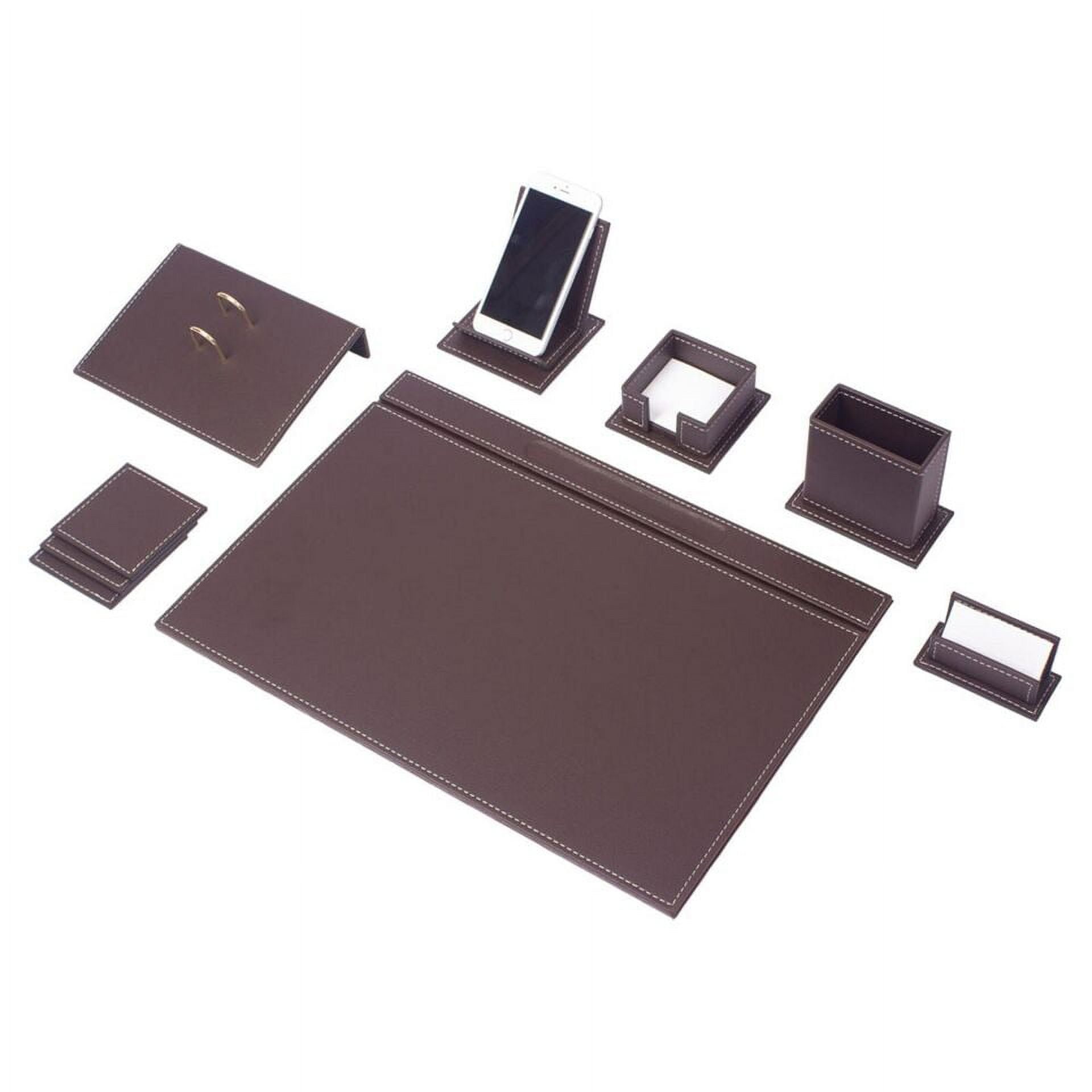 Leather Desk Set-Desk Office Accessories-Office Organizer- Home Office Accessories - Desk Supplies - Desk Storage Organizer -Desk Pad-Storage-9 Pieces -9 PCS