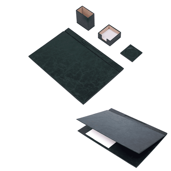 Leather Desk Set With 4 Accessories - Mobile Phone Holder - Pen Holder - Desk Pad - Desk Accessories - Handmade