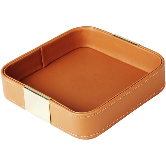 Leather Desktop Storage Tray Catchall Organizer Jewelry Storage Tray Decorative Tray for Entryway Home Accessories