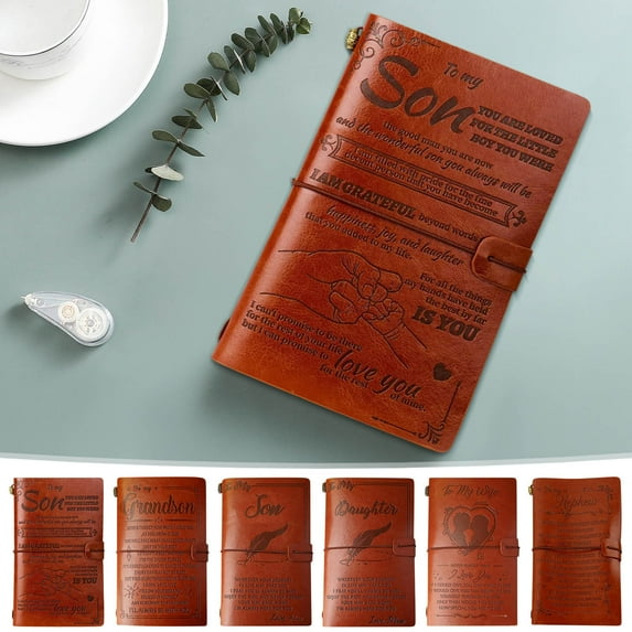 Leather Diary Notebook for Daughter with Personalized Engraved Quote – Refillable Sketchbook Journal, Travel Writing Notebook, Thick Paper Gift for Graduation or Birthday