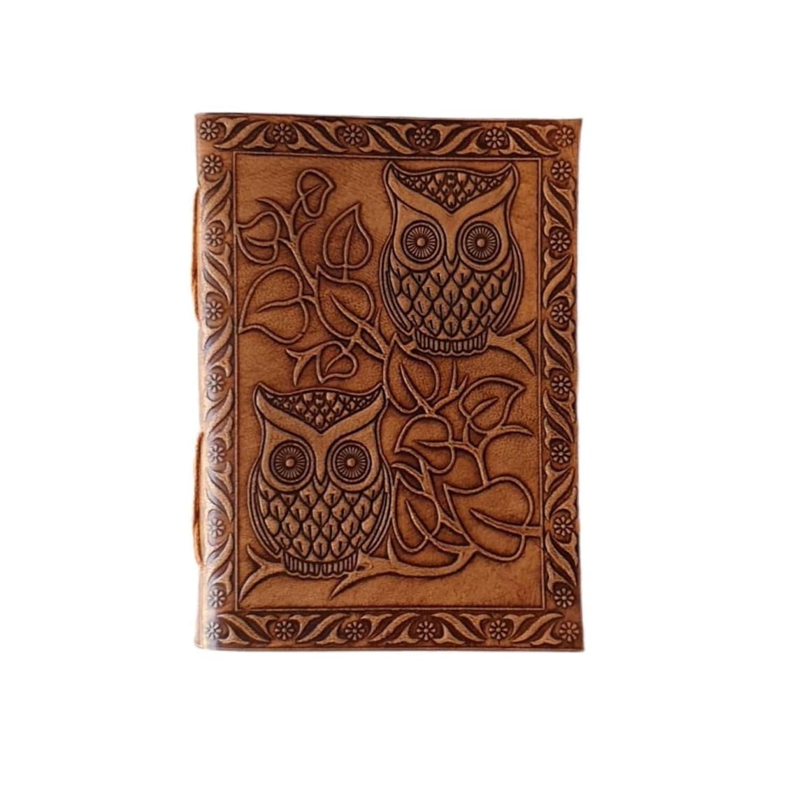 Leather Diary with Embossed Design – Printed Vintage Journal 200 White Unruled Pages Personal Diary & Notebook for Men and Women