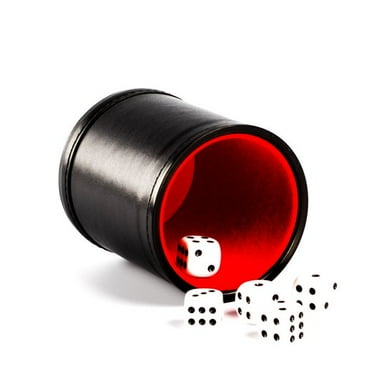 Leather Dice Cup Set Felt Lining Quiet Shaker Dot Dices for Yahtzee Games
