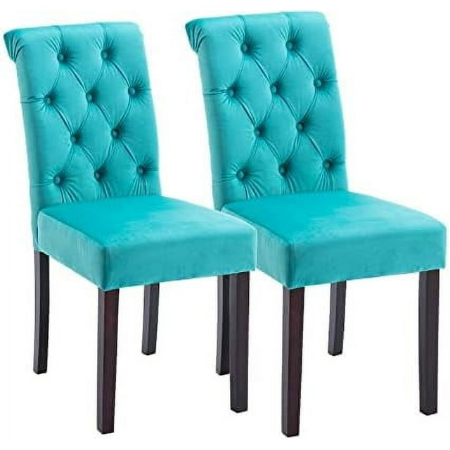Leather Dining Chairs Button Tufted Diner Chairs Classic Upholstered