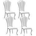 thumbnail image 1 of Leather Dining Chairs Set of 4, PU Upholstered Side Chairs with Stainless Steel Legs, Dining Chairs for Kitchen, Living Room, Office, 1 of 7