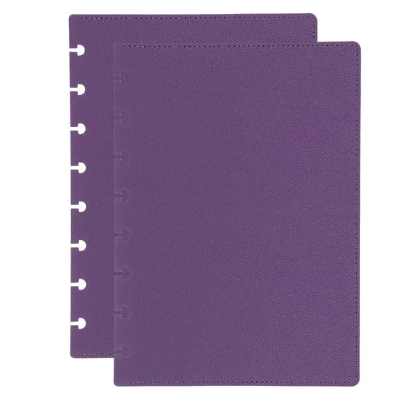Leather Discbound Notebook Cover, A5 Size Disc Planner Cover for Arc Notebook Happy Planner, Purple