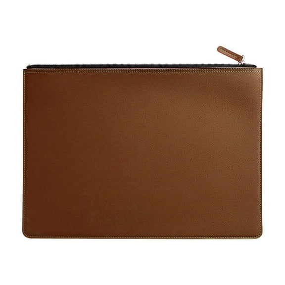 Leather Document Bag Business Briefcase Waterproof Folder Storage Bag for Men and Women Official Office Organizer