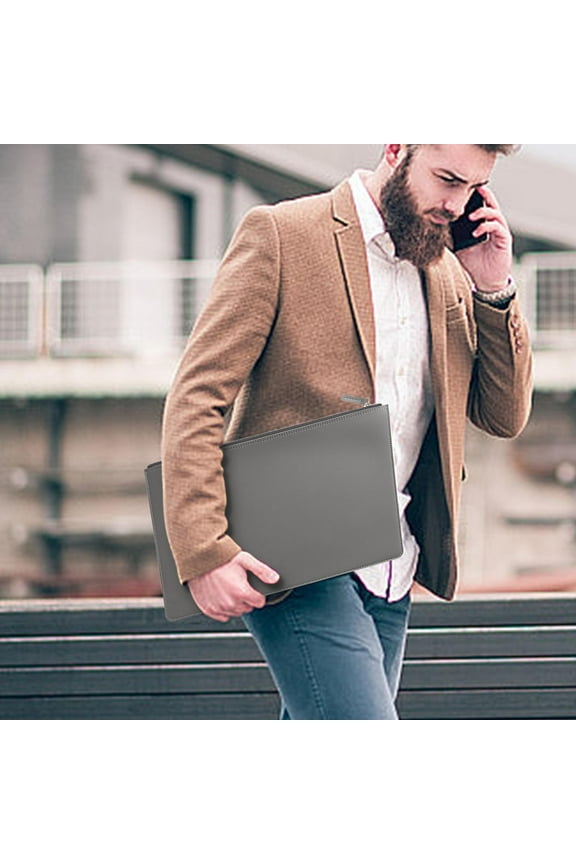 Leather Document Bag for Men & Women | Professional Briefcase with Waterproof Protection | Business Portfolio Folder for Office & Travel | 14" x 10" Size