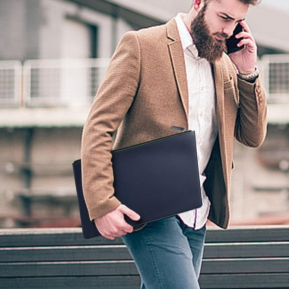 Leather Document Bag | Professional Briefcase for Men & Women | Waterproof Policy Folder with Shape Retention | High-End Business Storage Bag
