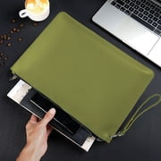Leather Document Bag | Zippered A4 File Folder | Waterproof Storage Organizer for Office, School & Travel | Detachable Handle | 1-Pack