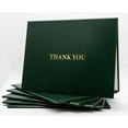 thumbnail image 1 of Leather Document Cover with a Printed Thank You Phrase in Metallic Gold Foil 4 Satin Ribbon 8.5" x 11" Document (Green), 1 of 5