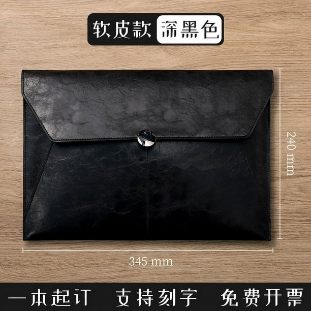Leather document file bag hotsell