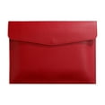 thumbnail image 1 of Leather Document File Folder Premium Soft PU Leather A4 Size Envelope Folder Travel Portfolio Case File Storage Organizer with Inside Pockets,File Folder Organizer with Pockets,Red,13x9.6", 1 of 9