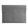 thumbnail image 1 of Leather Document Folder A4 Waterproof Business Portfolio File Organizer with Secure Closure, Gray PU Leather Bag for Office Storage and Professional Use, 1 of 6