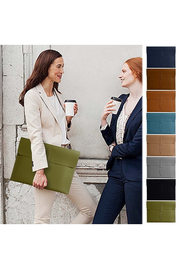 Leather Document Folder Briefcase, Professional Business Portfolio with Waterproof Exterior & Anti-deformation Design for Sesolution Storage, Ideal for Lawyers, Realtors & Office,Vsgery