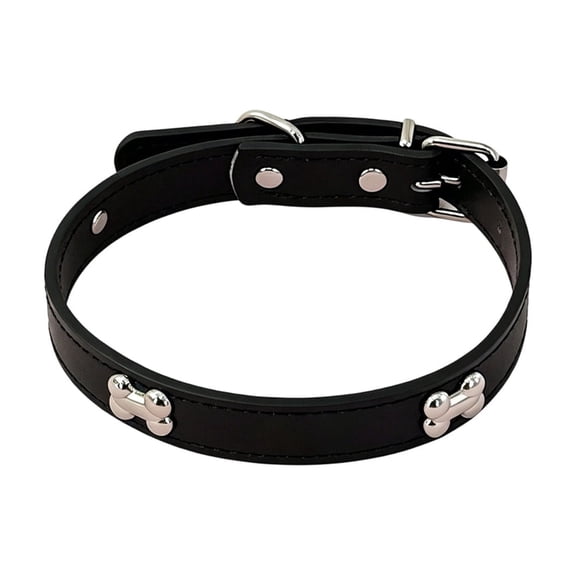 Leather Dog Collar for Small Dogs Cats, Soft Adjustable Star Moon Rivet Studded Collars for Boy Girl Dogs Cats, Puppy Collars with Quick Release Metal Buckle for Walking