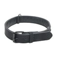 thumbnail image 1 of Leather Dog Collar for Small Medium Large Dog Adjustable Soft Breathable Leather Padded Puppy Collar with Alloy Buckle Heavy Duty Waterproof Classic Dog Pet Collar(L,Black), 1 of 4