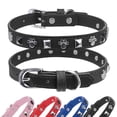 thumbnail image 1 of Leather Dog Collars for Small Medium Dogs with Rivet, Adjustable Studded Cute Dog Collar for Pet Boy Girl Kitten Cats, Bling Spiked Puppy Collars, 1 of 8