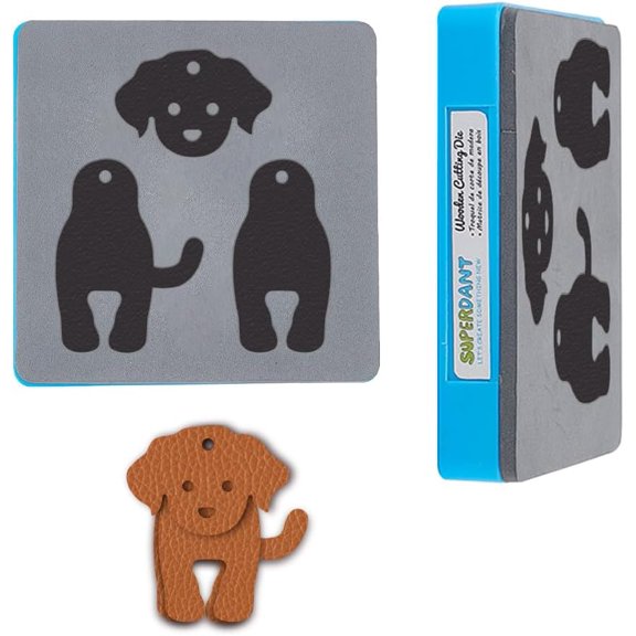 Leather Dog Keychain Cutting Dies Cute Animal Key Ring Die Cuts Key Chain Holder Organizer Wooden Die Cutter Key Hanging Pendant Leather Dies for DIY Art Crafts Keys Chain Dies DIY