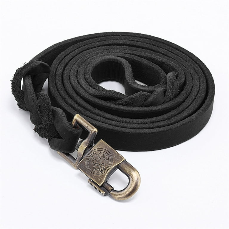 Leather Dog Training Leash. Made from Leather and is aOption for Hunting  Dogs black copper hook 3.2feet 