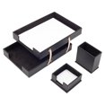 thumbnail image 1 of Leather Double Document Tray - Pen Holder - Note Paper Holder -3 Accessories-Desk Organizer - Office Desk Accessories - Desktop Storage - 3 PCS, 1 of 6