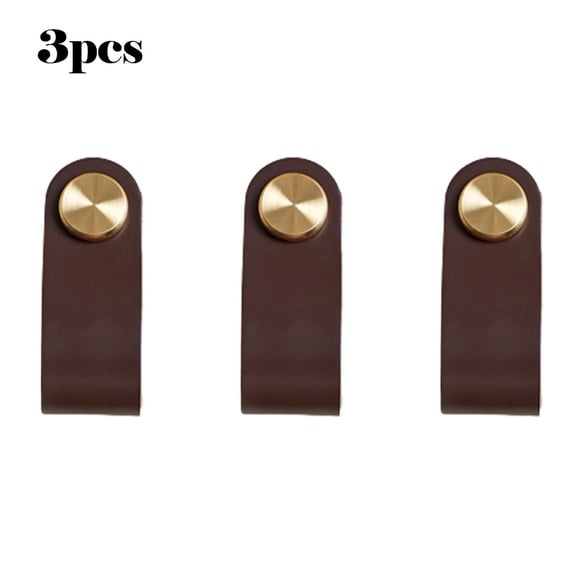 Leather Drawer Pulls, Dresser Pulls 3Pcs, Soft Cabinet Pulls to Avoid Collision, Perfect Replacement of Metal Cabinet Handles