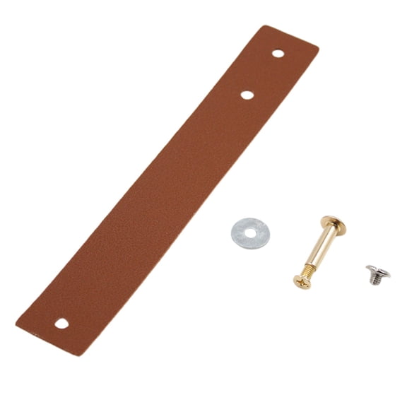 Leather Drawer Pulls,Soft Leather Drawer Pull Handle with 2 Screws,Cabinet Door Handle,Cowhide Leather Cabinet Handles knobs For Dresser,Closet and Kitchen Cupboard,Home Decor(6.81x1")(Brown)