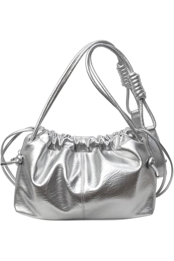 Leather Drawstring Bucket Bag for Women Casual Hobo Crossbody Bucket Handbag and Purse Satchel Crescent Shoulder Bag