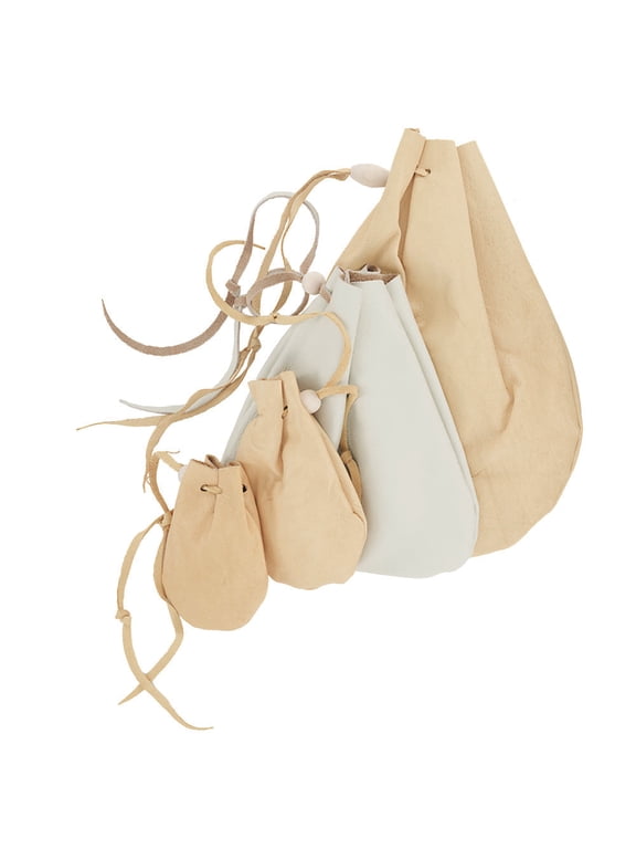 Leather Drawstring Pouch - Suede or Grain Keepsake Holder Bag