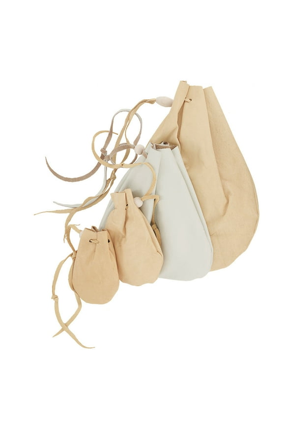 Leather Drawstring Pouch - Suede or Grain Keepsake Holder Bag