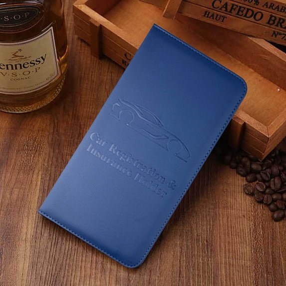 Leather Driver’s License and Car Registration Holder Case, Slim Protective Wallet with Insurance Card Document Organizer for Glove Box or Pocket