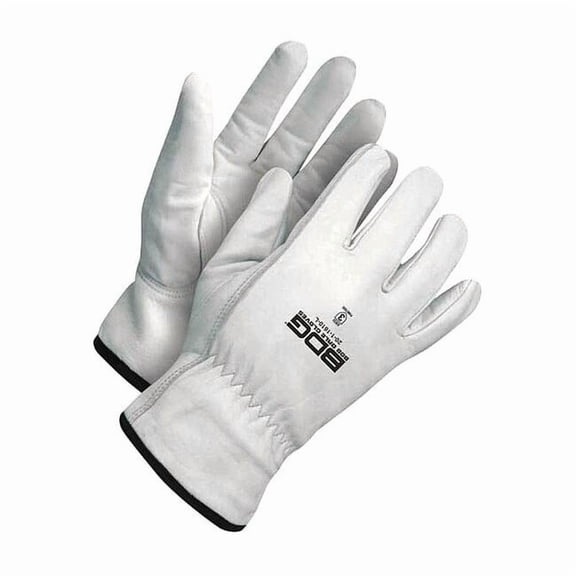 Leather Drivers Gloves, Shirred Slip-On Cuff, Keystone Thumb, Pearl, XL, 1 PR 20-1-1610-XL