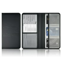 Leather Drivers License & Car Document Case - Protective Holder for Registration, Insurance Data & ID Cards, Durable Leather Document Organizer for Vehicle