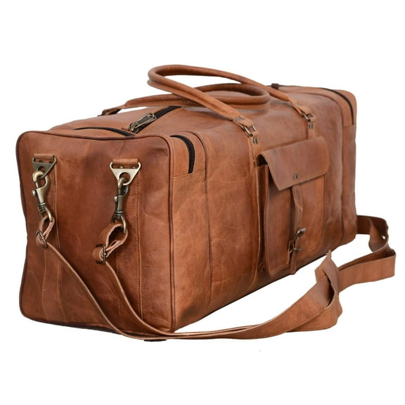 28-Inch Large Leather Duffel Bag Travel, Gym, Sports, Overnight & Weekend Bag for Men & Women