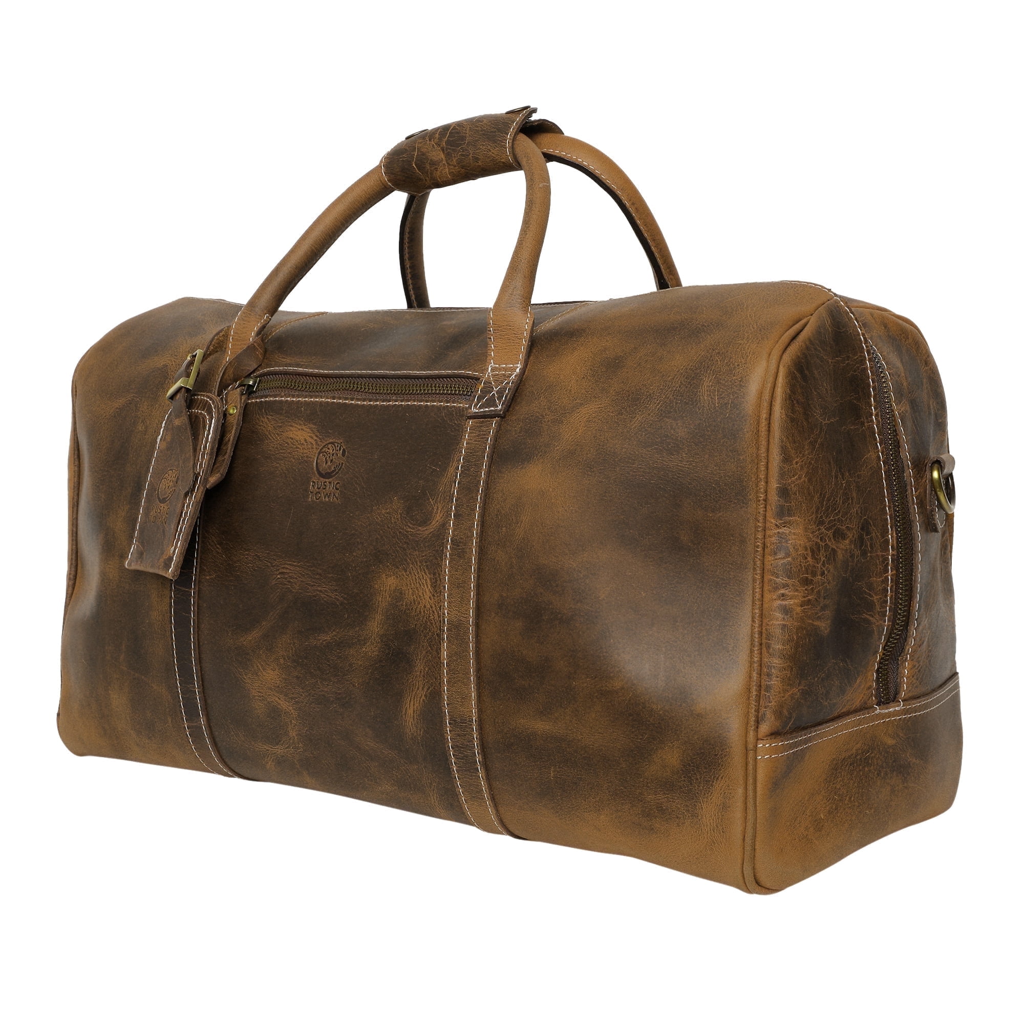 Leather Duffel Bag for Men Vintage Travel Gym Sports Overnight Weekend Duffle Bag Carry on Luggage by Rustic Town