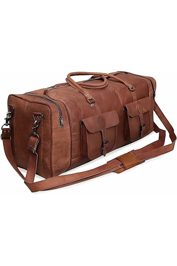 Leather Duffle Bag for Men Luggage Handmade Travel Bag Carry On Luggage Weekender Bags Overnight Gym Sports Cabin Holdall Bag For Airplanes Men And Women